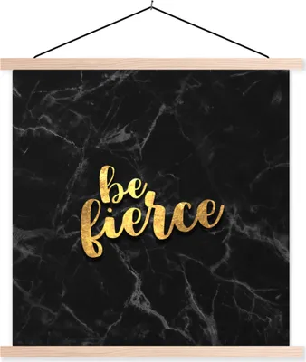 Produktbild von MuchoWow® Textilposter Zitat - Motivation - Marmor - Gold 120x120 cm mit holzfarbenen Rahmen - Textil-Poster