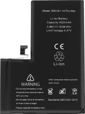 Obrázok produktu pre Clappio, batéria pre iPhone 14 Pro Max 4323mAh s integrovaným čipom TI, čierna