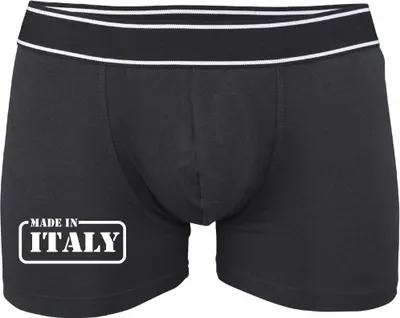 Produktbild von Boxershorts - Mann - Boxer-0020-man-black-v-XL - schwarz - XL - vorn -  ITALY - lustiges Motiv - Spruch - Unterwäsche - Unterhose - Freizeit - lustig