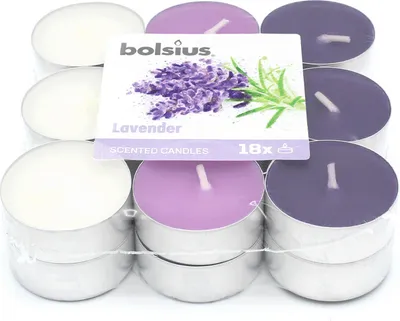 Produktbild von Bolsius Duft-Teel.Alu 3-farb.4h Lavendel 18 Stück