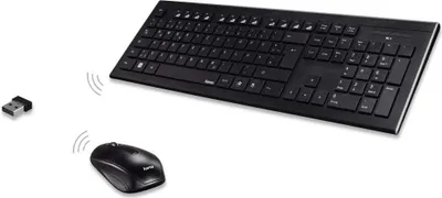 Produktbild von Hama kabellose Tastatur und Maus, Bluetooth-Maus und Tastatur, 2,4 GHz Nano-Empfänger, leise Tastatur, vollständige QWERTY-Tastatur, Maus mit 1600 DPI