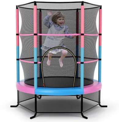 Produktbild von Gartentrampolin Ø165 cm mit Sicherheitsnetz & Randabdeckung, Kindertrampolin ab 3 Jahren