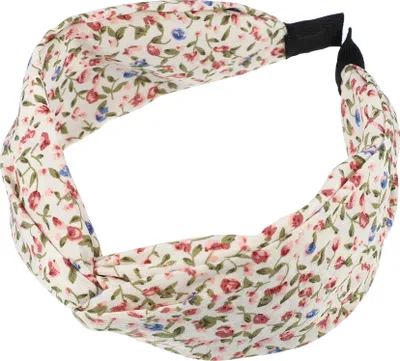 Produktbild von Retro-Haarreif mit geknoteter Blume, rutschfester, breiter Haarreif für Mädchen und Frauen, rosa kleine Blume, 12,7 x 5,3 cm