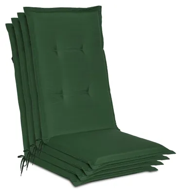 Immagine prodotto di Beautissu Set di 4 cuscini per sedie da giardino Loft HL Verde scuro, 120x50x6cm