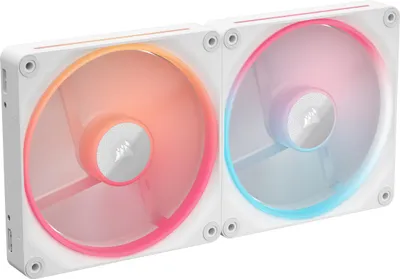 Produktbild von iCUE LINK LX140-R RGB PWM Reverse (weiß, 2er Pack, 140 mm)