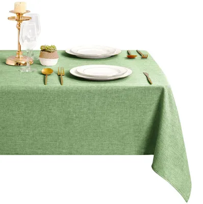 Immagine prodotto di Tovaglia 135x300 cm, aspetto lino, lavabile, verde, in poliestere, rettangolare