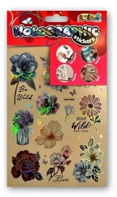 Image de Autocollants holographiques « Fleurs » PENMATE