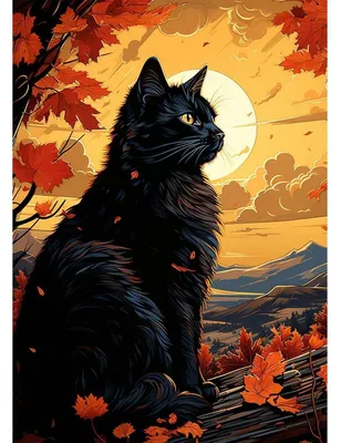 Produktbild von Diamond Painting Set Schwarze Katze 5D DIY Bastelset 30x40cm
