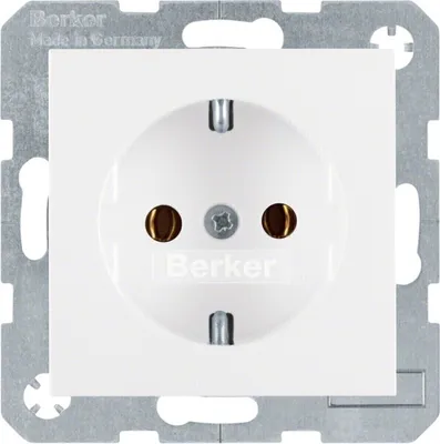 Produktbild von Berker Steckdose Schuko 41438989 polarweiß glänzend