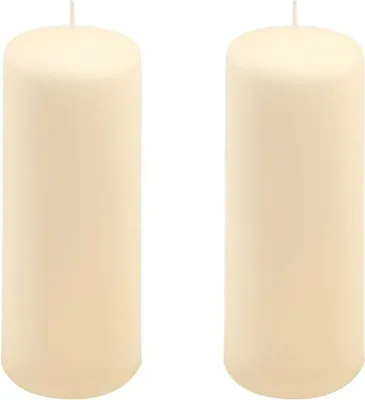 Obrázok produktu pre Sada stĺpových sviečok, 20 cm, Ø 7,5 cm, krémová, 2 ks