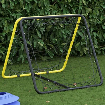 Produktbild von HOMMIE Fußball-Rebounder Doppelseitig Verstellbar Gelb Schwarz Stahl NEU457587 - Tore & Torwände