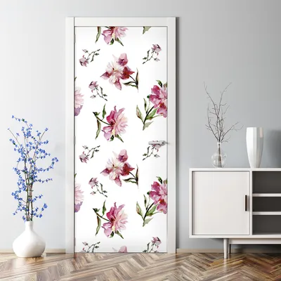 Produktbild von Dekorative Klebefolie selbstklebend Tapete Türposter dekoration Blaue Pfingstrosen 70 x 200 cm