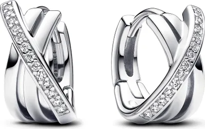 Produktbild von Damen Signature Creolen aus Sterlingsilber mit Zirkonia von PANDORA