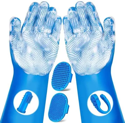 Produktbild von Silikonische Pflegehandschuhe für Hunde und Haustiere