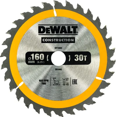 Immagine prodotto di Lama circolare DT1932 D.160mm Foro 20mm 30 denti WZ
