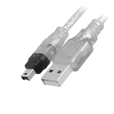 Produktbild von P95 150cm USB 2.0 Stecker IEEE 1394 4 Pol. Stecker Firewire Sync Kabel Adapter