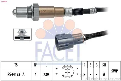 Produktbild von FACET Lambdasonde für MAZDA 6 Kombi (GJ, GL) Beheizt Planarsonde 720mm 10.8600