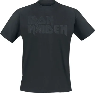 Produktbild von Iron Maiden T-Shirt Herren Black On Black Logo Stacked schwarz XL
