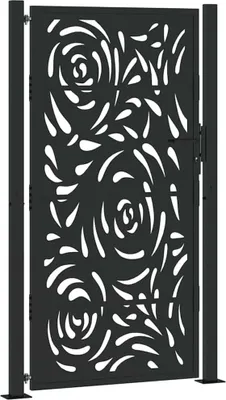 Produktbild von Gartentor Schwarz 100x175 cm Stahl Flammendesign