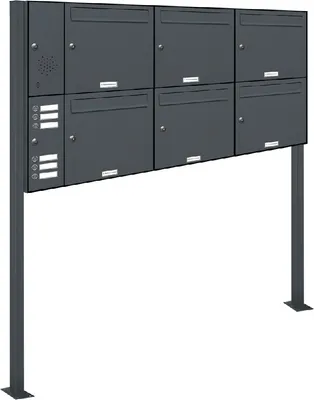Immagine prodotto di 6 cassette per le lettere free-standing RAL 7016 campanello antracite