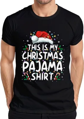 Produktbild von This is my Christmas Pajama Shirt Lichterkette - Weihnachten Xmas Christmas Herren T-Shirt, Schwarz, M