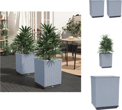 Produktbild von vidaXL Pflanzkübel 2 Stk. Hellgrau 30x30x37 cm Polypropylen -  Blumentöpfe & Pflanzgefäße