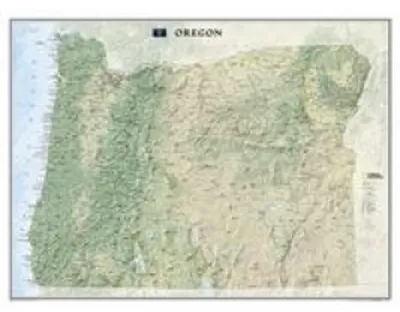 Image de Carte murale de l'Oregon, National Geographic (103 x 77 cm)