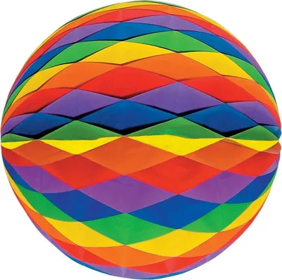 Produktbild von Wabenball Regenbogen 10 cm, schwer entflammbar