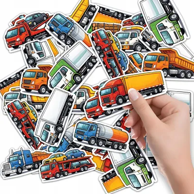 Obrázek produktu pro SAMOLEPKY ŠTÍTKY NA SEŠIT 10 ks - Kamion TIR Doprava Spedice