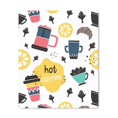 Produktbild von MuchoWow® Mauspad Mousepad Muster - Kaffee - Frühstück - Croissant 30x40 cm - Mousepads - Maus Mat - Pad - Mausunterlage - Mausmatten
