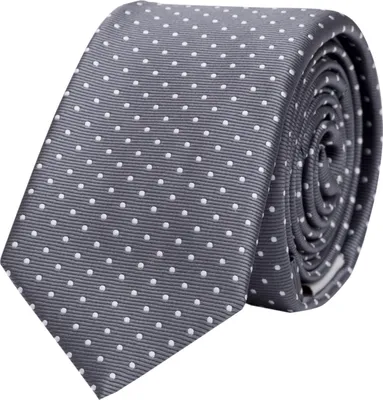 Produktbild von Fabio Farini - 1 Stück verschiedene Herren Schlips - Krawatten mit Punkten in 6cm Breite Schmal (6cm), Grau (Weiß)