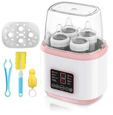 Obrázek produktu pro Ohřívač lahví pro kojence, 8 v 1: sterilizátor pro dětské lahve, rychlý ohřívač lahví, ohřívač lahví s mlékem pro kojence, rychlý ohřívač dětské stravy a rozmrazovač, ohřívač dětské výživy bez BPA s LCD displejem (růžová)