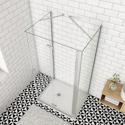 Produktbild von Duschkabine U Form 70 x 70 x 70 x 195cm NANO Glas 6mm Eckdusche Pendeltür Schwingtür