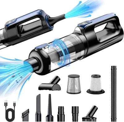 Produktbild von Handstaubsauger Akku 4-in-1, 18000Pa, 130W kabelloser Autostaubsauger, 6000mAh, Staubsauger mit Bürstenloser Motor, für Tierhaare, Auto, PC,Sofa, Haus