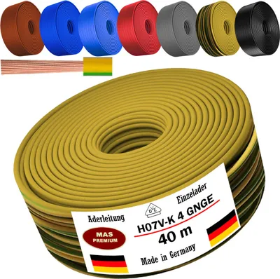 Produktbild von 40m Aderleitung H07 V-K GNGE 1x4 mm² Grüngelb Einzelader flexibel