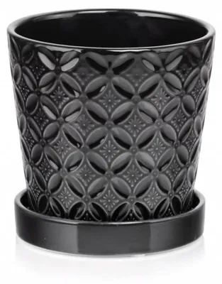 Produktbild von Polnix Keramik-Blumentopf Untersetzer Schwarz 15 cm