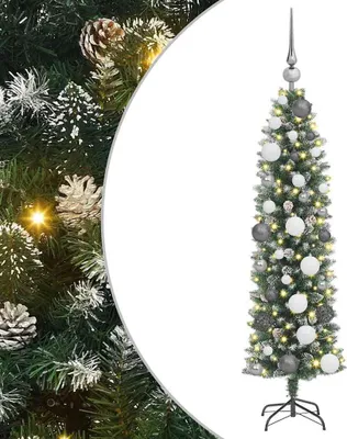 Zdjęcie produktu dla vidaXL Sztuczna smukła choinka zielono-biała 120 cm