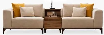 Immagine prodotto di Divano da salotto dal design moderno in legno con tessuti a due posti
