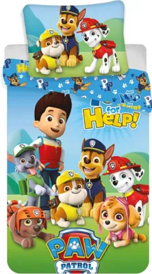 Obrázek produktu pro Ložní souprava Tlapková patrola "Just yelp for Help" 140 x 200 + 70 x 90 cm, 100% bavlna, se zipem