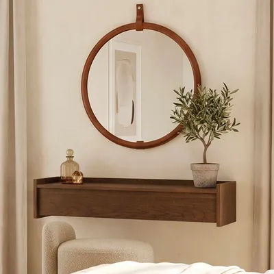 Produktbild von Konsole Japandi mit 1 Schublade, Dunkles Holzoptik, 53cm