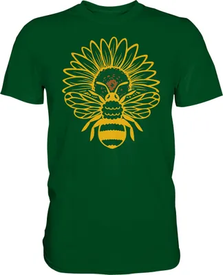 Produktbild von Bienen Sonnenblumen T-Shirt Imker Garten Motiv Gärtner Geschenk – Bottle Green / M