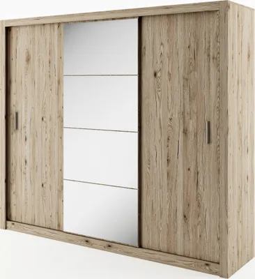 Produktbild von Furniture24 Schwebetürenschrank Kleiderschrank Schrank mit Schiebetür IDEA ID01 Sanremo Eiche, 250 cm breit