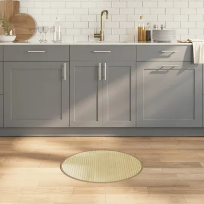 Produktbild von "2026 Promotion" Moderne Teppich Rund Hell Natur 60 cm Bambus - Designerteppiche CC22912