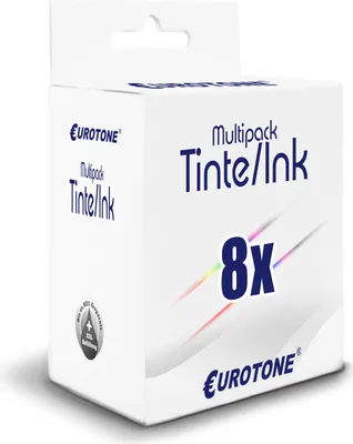 Produktbild von 8x Eurotone Tintenpatrone Alternative für Epson T1306 / T1301 C13T13014010 Black Schwarz / T1302 C13T13024010 Blau Cyan / T1303 C13T13034010 Rot Magenta / T1304 C13T13044010 Gelb Yellow