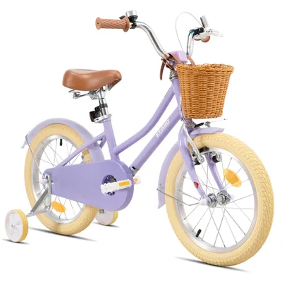 Image de Vélo pour enfants KEANO, modèle "Prinzessin", pour filles, disponible en tailles 12, 16 et 20 pouces, avec panier en osier, freins doubles et protection de chaîne
