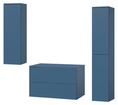 Zdjęcie produktu dla Zestaw łazienkowy szafka +2 słupki Color Błękit Morski (2S80+1D100+2D160)