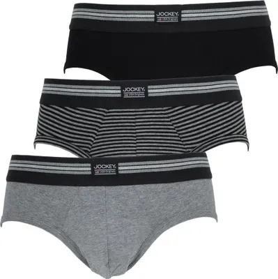 Produktbild von JOCKEY 3Pack Herren Minislips in grau gestreift schwarz XXL