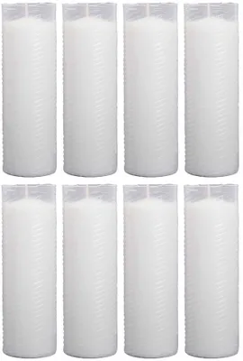 Produktbild von Ersatzkerze N4 Weiß H18 cm (8er-Pack) – Grabkerze Nachfüllkerze mit ca. 75h Brenndauer, für Grableuchte & Grablampe, langlebig & gleichmäßig brennend