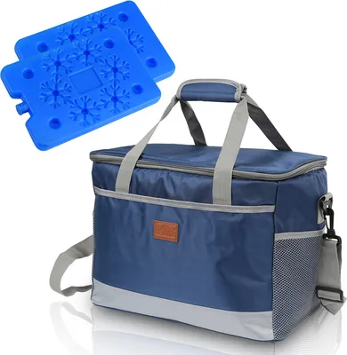 Produktbild von EINFEBEN  33L Kühltasche Kühltaschen Picknicktasche Lunchtasche Mittagessen Tasche Thermotasche Kühltasche Faltbare Isoliertasche Kühlkorb Kühlbox für Lebensmitteltransport,Marine