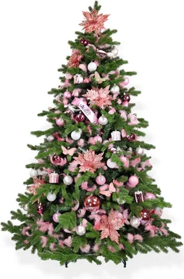 Produktbild von Geschmückter künstlicher Weihnachtsbaum mit 135 Ornamenten PRINCE ANNA 240 cm Baum mit Ständer und Weihnachtsornamenten